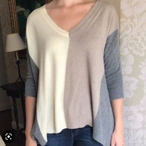 Neutral color-block sweater